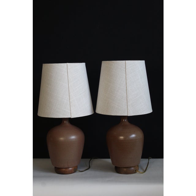 Mid 20th Century French Ceramic Lamps - a Pair For Sale - Image 4 of 9