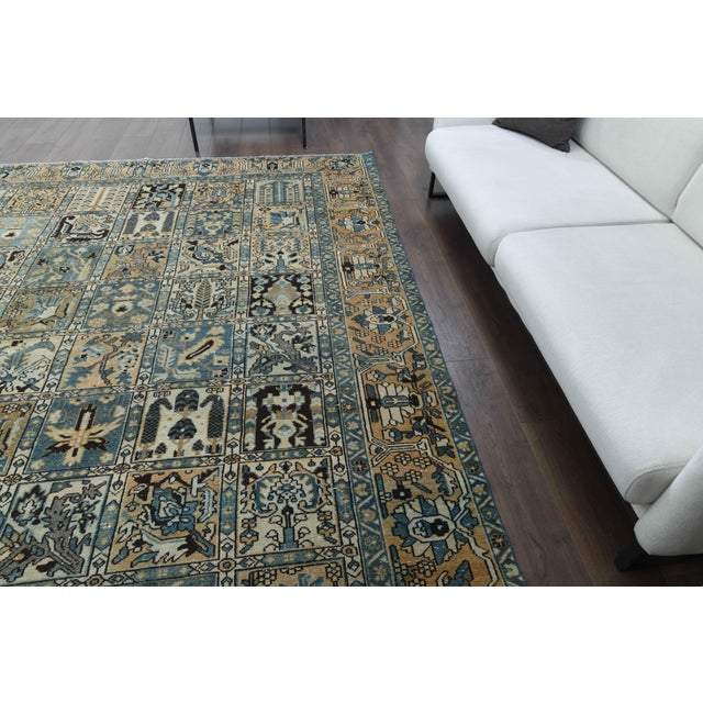 1970s 1970s Vintage Persian Handmade Wool Cotton Light Brown Area Rug For Sale - Image 5 of 11