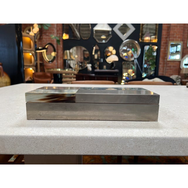 Silver Vintage Italian Rectangular Decorative Box 1980s For Sale - Image 8 of 8