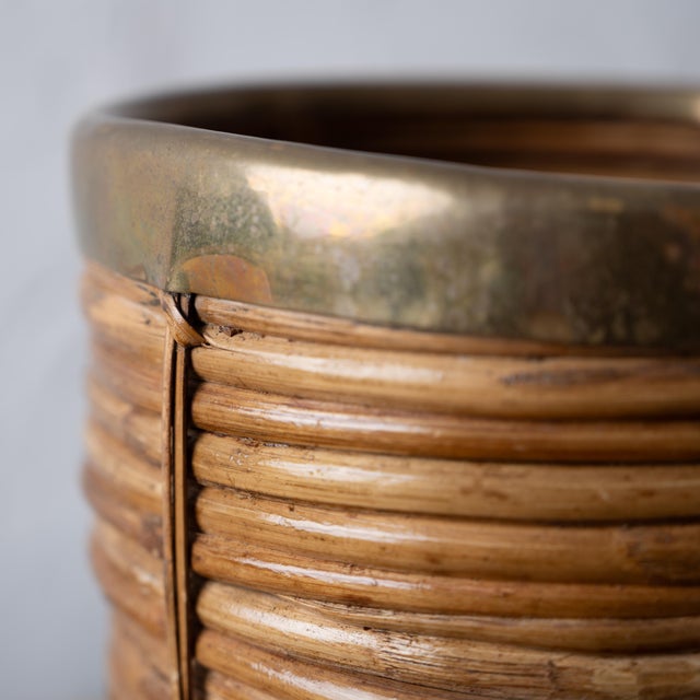 Crespi Style Pencil Reed Basket, 1960s For Sale - Image 4 of 5