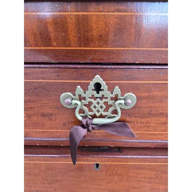 Traditional Late 18th Century English Georgian Inlaid 6 Drawer Chest W Braquet Feet For Sale - Image 3 of 10