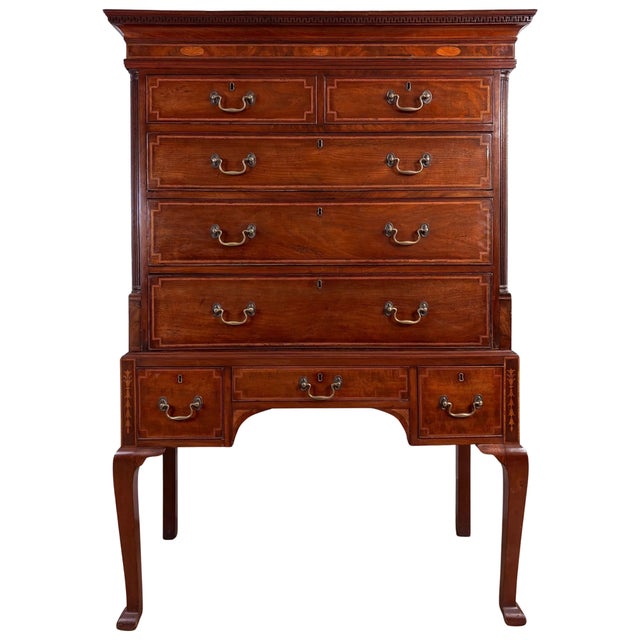 Satinwood Inlaid Mahogany Chest on Stand, 18th Century For Sale - Image 10 of 10