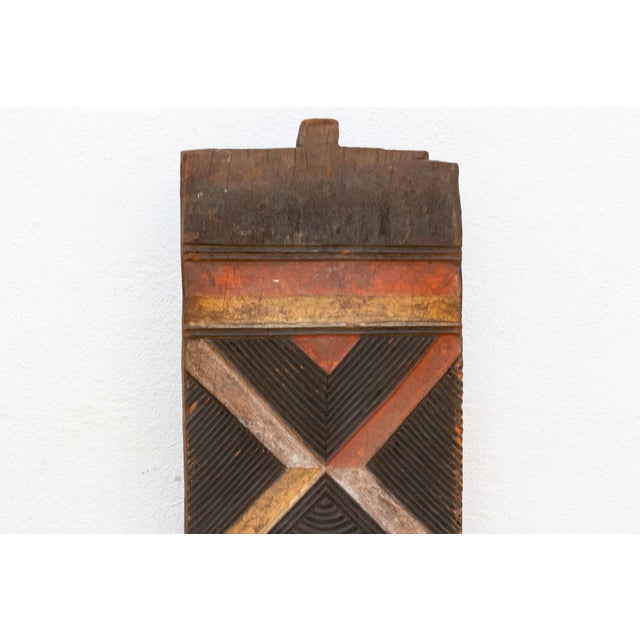 Tribal Early 20th Century Carved & Painted Bwa Door For Sale - Image 3 of 8