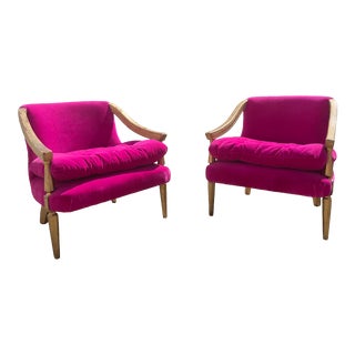 Mid 20th Century Hot Pink Accent Chairs- a Pair For Sale