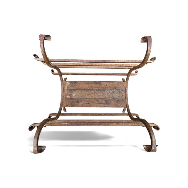 Vintage Black Wrought Iron Fireplace Log Holder, 1960s For Sale - Image 4 of 12