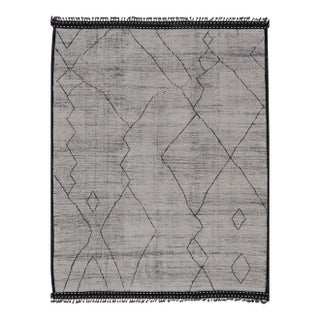 Modern Hand-Knotted Tribal Moroccan Rug in Wool With All-Over Design 12'2 X 15'7 For Sale
