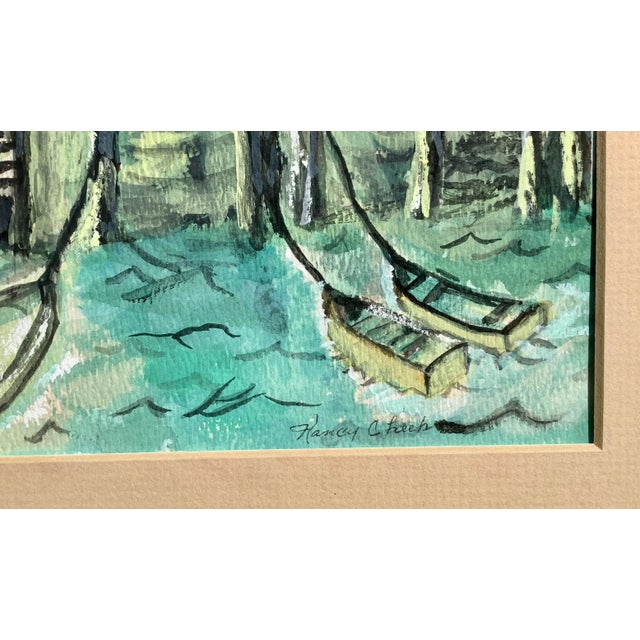 American 1980s California Style Watercolor Painting For Sale - Image 3 of 3