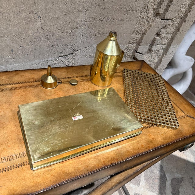 G v Harnisch Denmark Brass Marine Nautical Set Lamp Flask Tray For Sale - Image 10 of 10