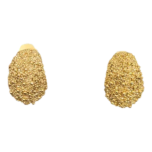 Vintage Signed Napier Goldtone Textured Half Hoop Clip Earrings - 2 Pieces