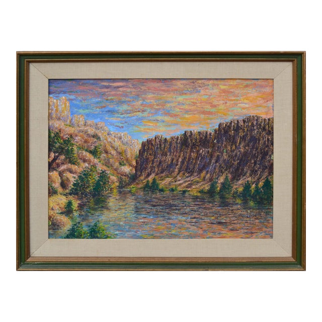 Vintage Utah Desert Range Landscape Painting, Oil on Canvas For Sale