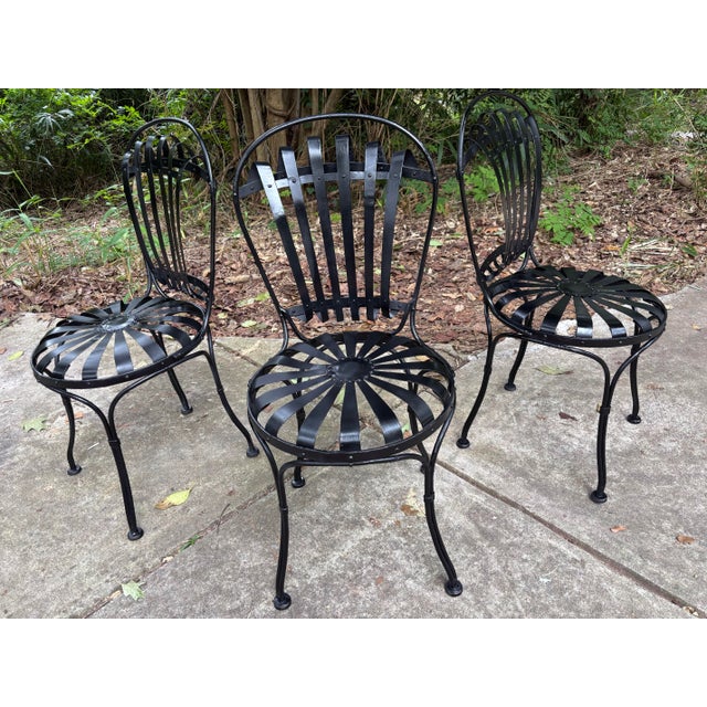 Metal Francois Carre Antique Original Parisian Park Chairs, Circa 1880 - A Trio For Sale - Image 7 of 7