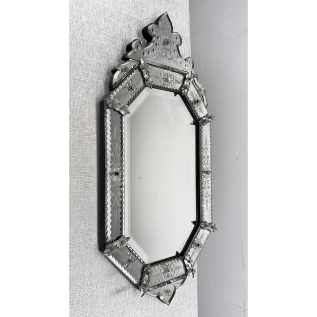 Vintage Octagonal Beveled Venetian Mirror, Circa 1940’s For Sale - Image 10 of 11