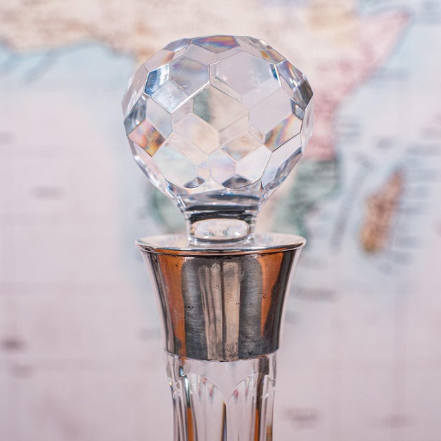 Metal Vintage Full Bodied Wine Decanter, English, Cut Glass, Hallmarked Silver, Rioja For Sale - Image 7 of 11