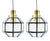 Mid-Century Glass and Brass Pendant Lights, Germany, 1970s, Set of 2 For Sale