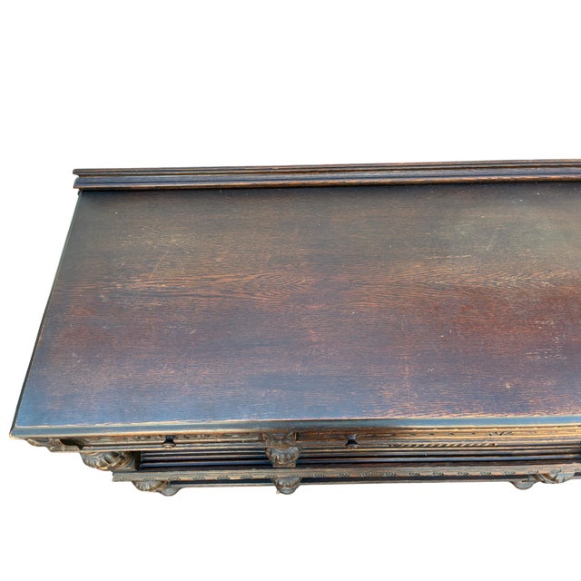Early 20th Century Jacobean Revival Carved Oak Buffet Sideboard For Sale - Image 10 of 12