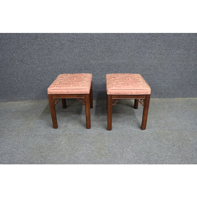 Ethan Allen Chinoiserie Footstools – Pair For Sale - Image 11 of 11