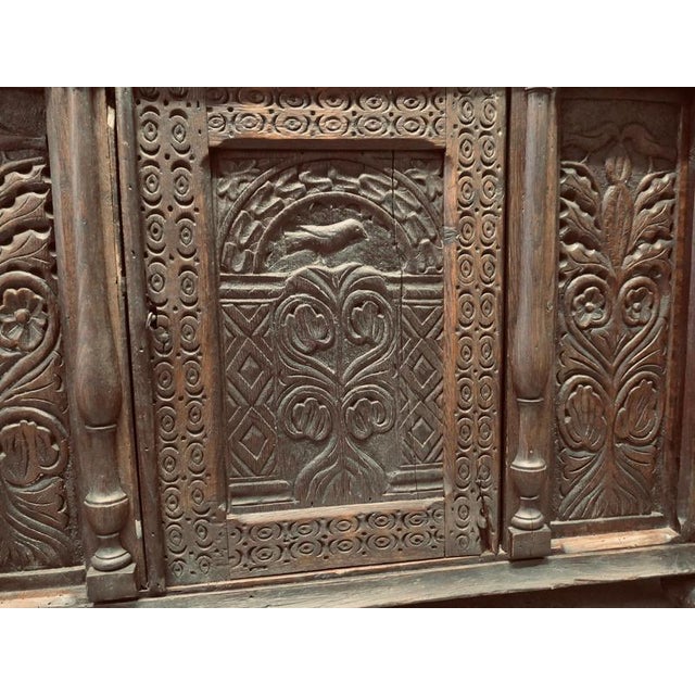 Carved Oak Court Cupboard, 17th Century For Sale - Image 6 of 8