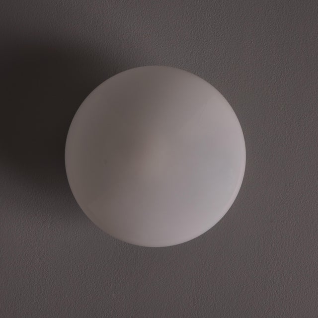 Small Sergio Mazza 'Magnolia' Opaline Glass Ceiling or Wall Lamp for Quattrifolio For Sale - Image 17 of 17