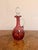 Wonderful quality antique Edwardian cranberry glass decanter, having a quality cranberry glass decanter with a wavy shaped...