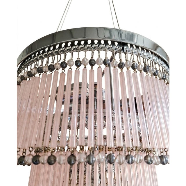 Handcrafted Murano Glass Straws and Glass Beads Chandelier, Venice, Italy, 1962 For Sale - Image 6 of 10