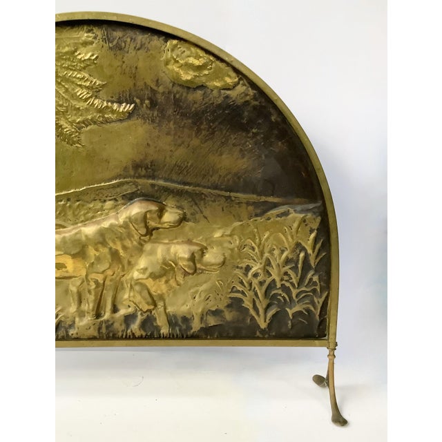Mid-Century Modern Mid-Century Repoussé Birddog Fire Screen For Sale - Image 3 of 8