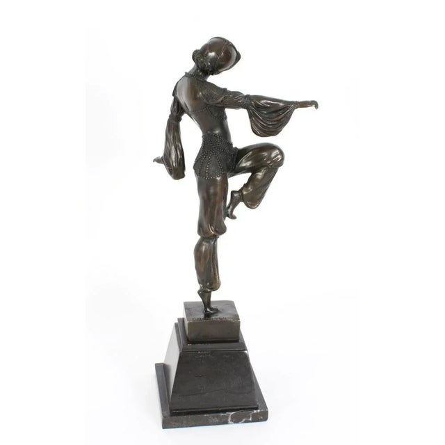 Vintage Art Deco Bronze Dancing Girl After Chiparus, Mid 20th Century For Sale - Image 10 of 16