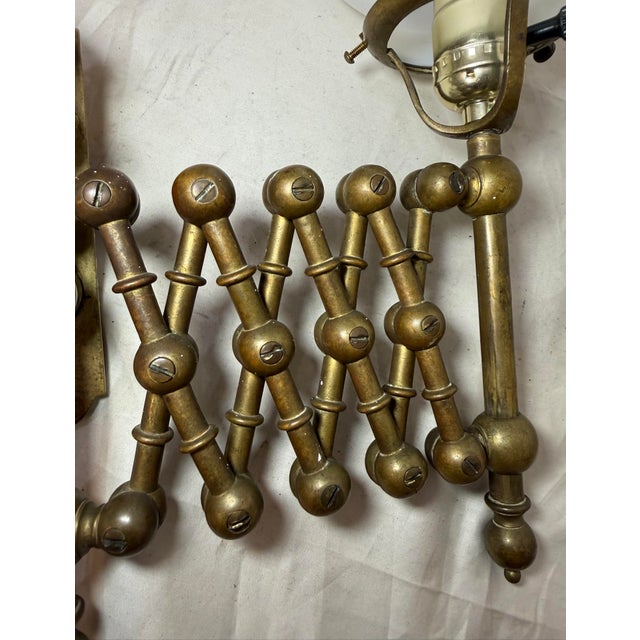 Antique Expandable Extendable Brass Industrial Electric Wall Sconce Fixture Lamp For Sale - Image 9 of 12