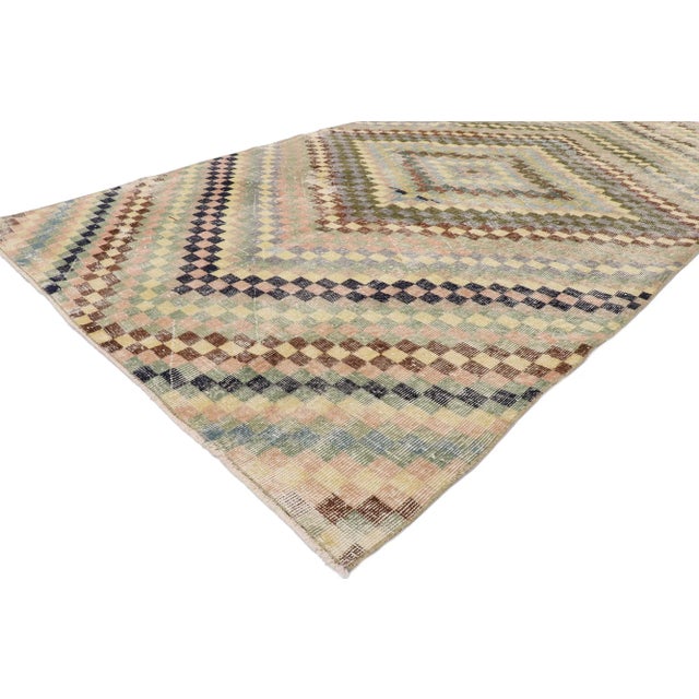 Mid-Century Modern Vintage Turkish Sivas Rug - 05'07 X 09'02 For Sale - Image 3 of 10