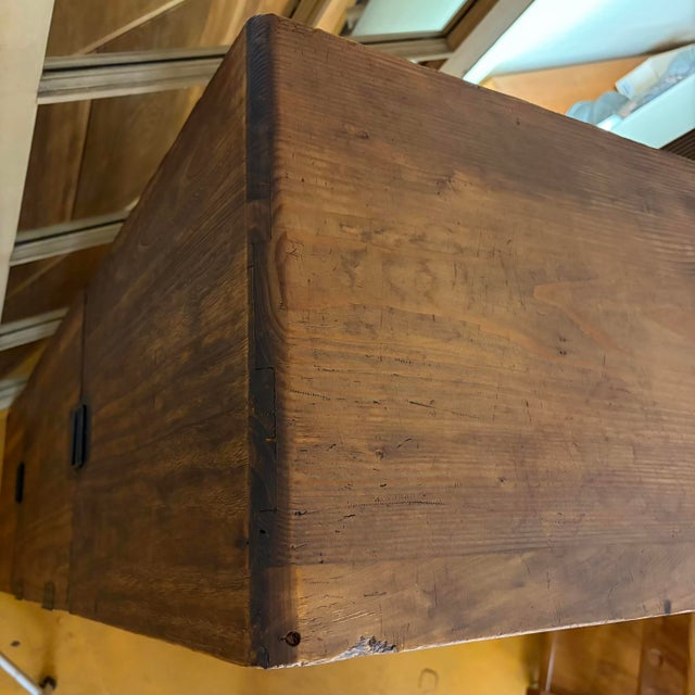Vintage Japanese Tansu Chest Stacking Cabinet With Fan Motif Sliding Doors For Sale - Image 13 of 18