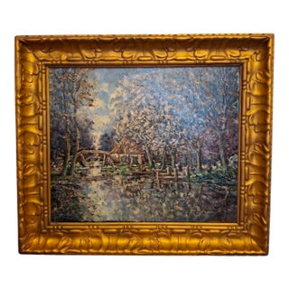 Impresionist River Landscape - Signed A. K. Maderson, 19th Century For Sale
