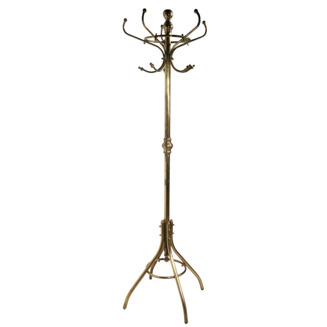 Vintage Brass Coat Tree Rack Stand For Sale - Image 11 of 11