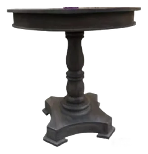 Rustic Round Parlor Lamp Table