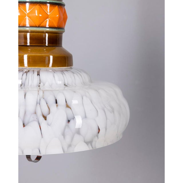 Vintage Ceramic and Glass Pendant Light, Italy, 1960s For Sale - Image 6 of 12