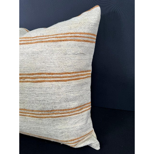 Contemporary Turkish Hemp Pillow Cushion Natural Beige Yellow Cushion Cover 20x20 For Sale - Image 3 of 4