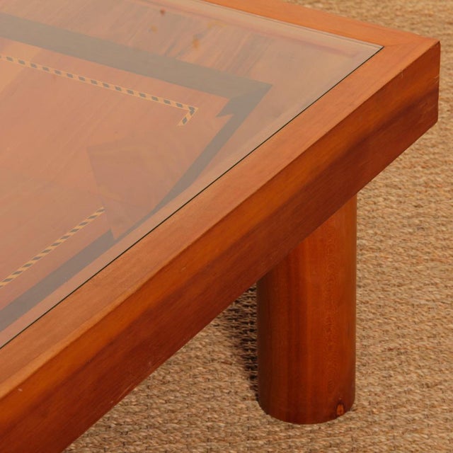 Square Coffee Table with Marquetry, 1985 For Sale - Image 9 of 10