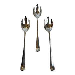 Vintage Silverplate Large Slotted Serving Spoons - Set of 3
