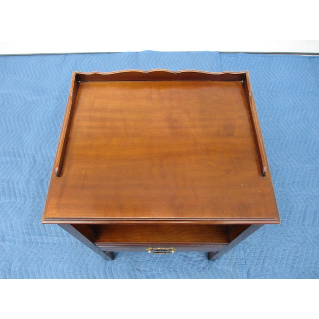 Kindel Cherry Chippendale One Drawer Nightstand For Sale - Image 9 of 13