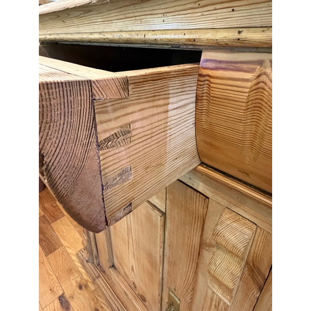 Amber Antique Scrubbed Pine Server For Sale - Image 8 of 12