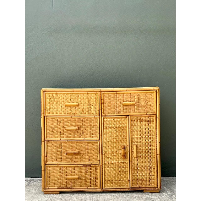 Vintage Woven Rattan and Wood Sideboard For Sale - Image 16 of 17