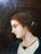 Charming antique portrait of a young woman in profile, oil on canvas, French school circa 1860-1890, signed A. Piard lower...
