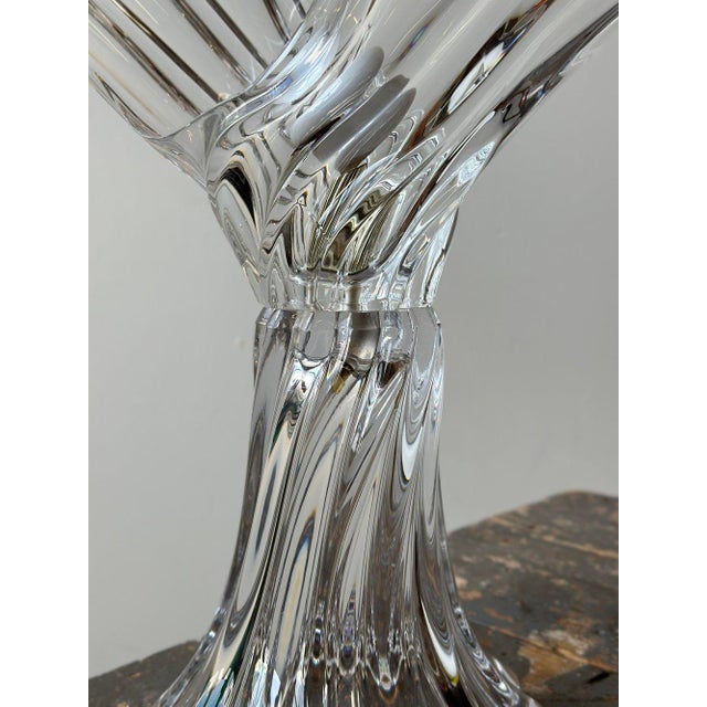 Transparent Vintage Art Vannes French Blown Crystal Table Lamp, Circa 1970s For Sale - Image 8 of 12
