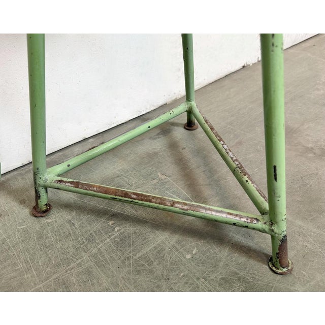 Green Industrial Green Workshop Stool, 1960s For Sale - Image 8 of 15