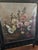 Victorian Vintage Victorian Fireplace Ebony Screen Featuring a Hand Painted Floral Arrangement on Canvas For Sale - Image 3 of 7