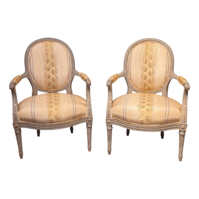 Pair of Louis XVI Fauteuils For Sale