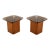 1960s Pair of Mid Century Modern Double Wicker Bentwood Side Tables W/ Smoked Glass Tops For Sale