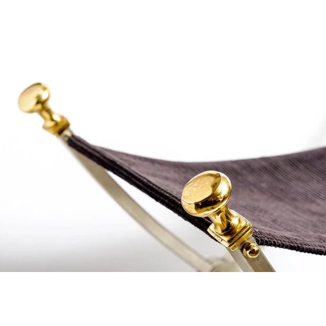 1960s Maison Jansen X-Form Folding Campaign Style Stool For Sale - Image 5 of 11