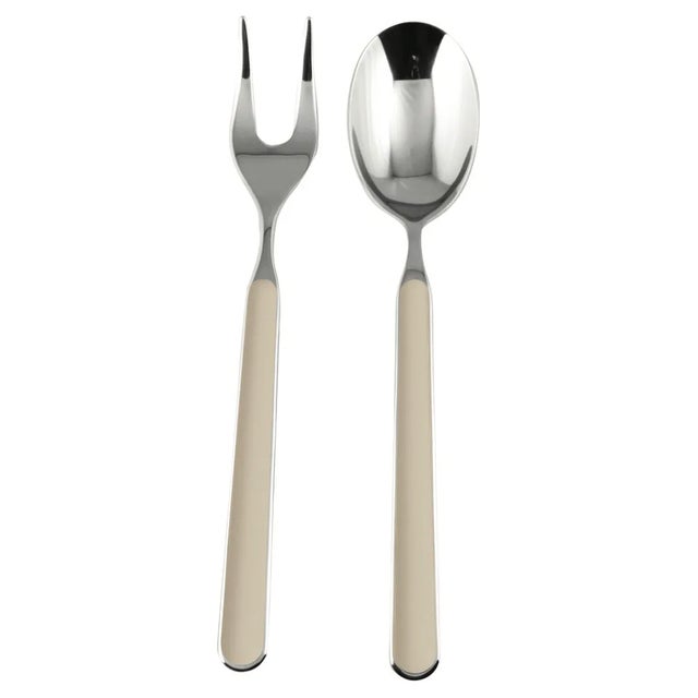 Contemporary Mepra Fantasia 2-Piece Serving Set (fork & Spoon), Turtle Dove For Sale - Image 3 of 3
