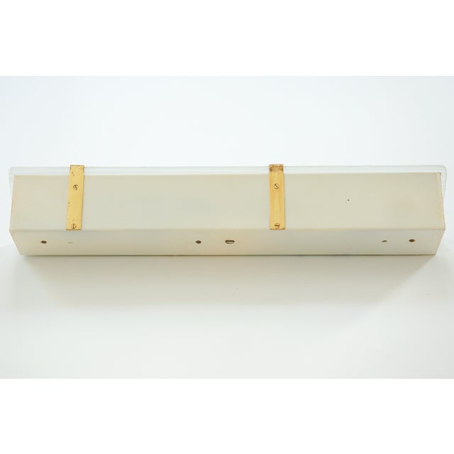 Vintage French Wall Sconce Sliding Sandblasted Ribbed Glass and Brass from Maison Arlus For Sale - Image 14 of 15