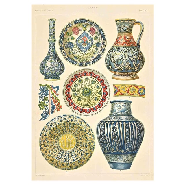 A. Alessio, Decorative Objects, Chromolithograph, Early 20th Century For Sale