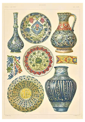 A. Alessio, Decorative Objects, Chromolithograph, Early 20th Century